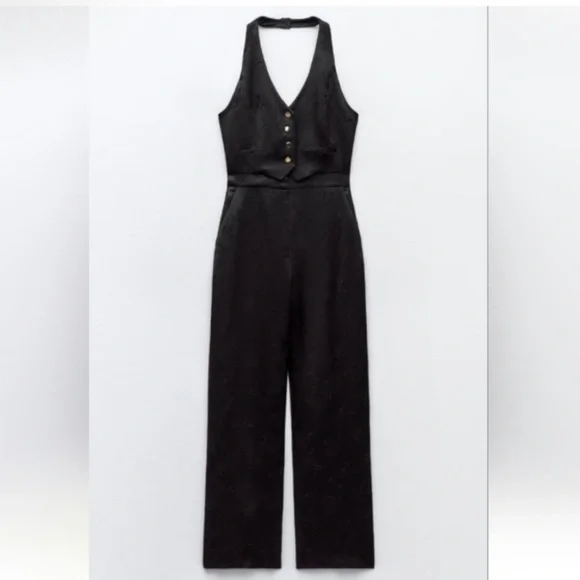 Zara Jacquard Vest Jumpsuit - Picture 8 of 14